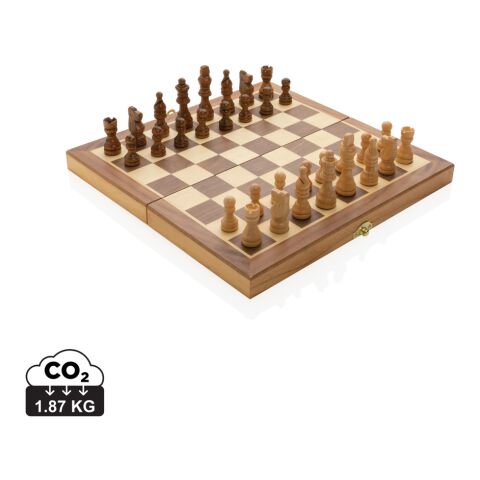 Juego de ajedrez plegable Luxury de madera FSC® marrón | no disponible | no disponible | no disponible