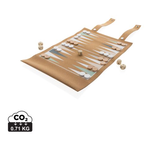 Set juegos backgammon y damas plegable Britton de corcho marron | sin montaje de publicidad | no disponible | no disponible