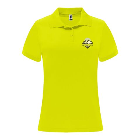 Polo deportivo de manga corta para mujer &quot;Monzha&quot; Estándar | Fluor Yellow | L | sin montaje de publicidad | no disponible | no disponible | no disponible