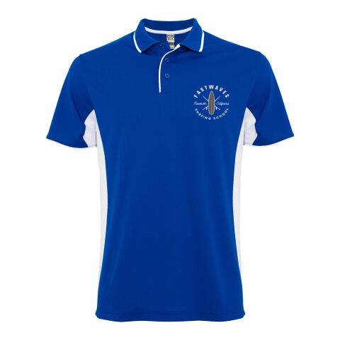 Polo deportivo unisex de manga corta &quot;Montmelo&quot; Estándar | Azul real-Blanco | M | sin montaje de publicidad | no disponible | no disponible | no disponible