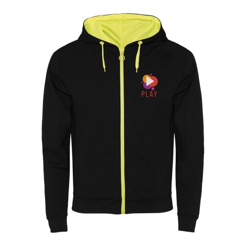 Chaqueta sudadera unisex &quot;Fuji&quot; Estándar | Negro intenso-Fluor Yellow | S | sin montaje de publicidad | no disponible | no disponible | no disponible