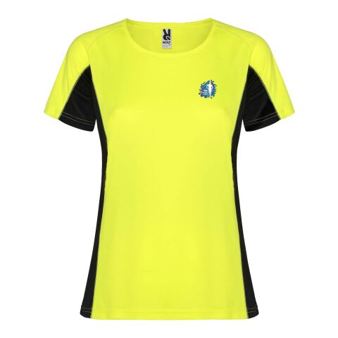 Camiseta deportiva de manga corta para mujer &quot;Shanghai&quot; Estándar | Fluor Yellow-Negro intenso | L | sin montaje de publicidad | no disponible | no disponible | no disponible