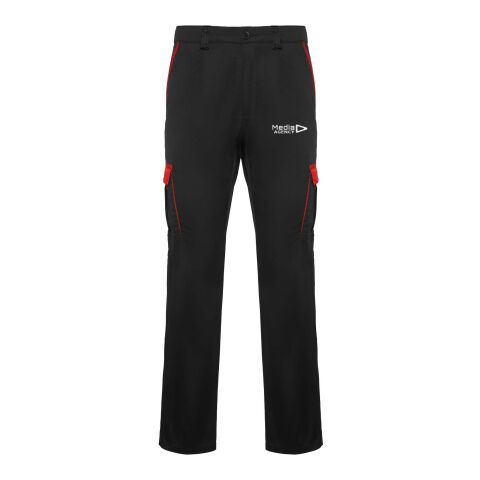 Pantalones de trabajo de 250&nbsp;g/m2 "Trooper" Estándar | Negro intenso-Rojo | 58 | sin montaje de publicidad | no disponible | no disponible | no disponible