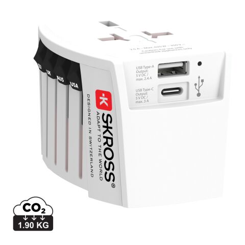 Adaptador de viaje mundial SKROSS USB MUV (1 USB C 1 USB A)