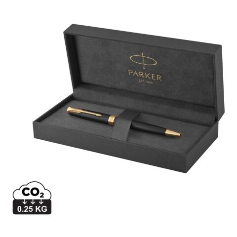 Bolígrafo Parker Sonnet, negro mate con acabados en paladio. dorado