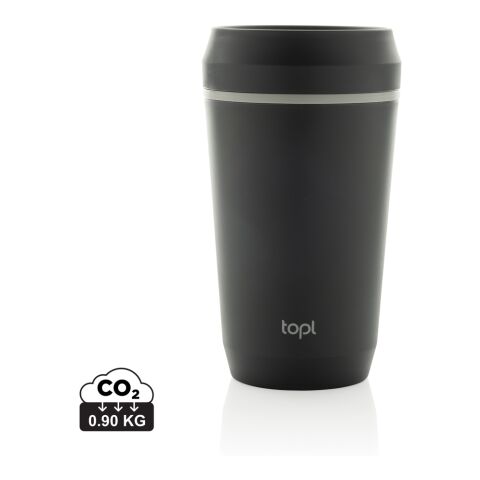 Vaso de plástico reciclado Topl To Go con tapa patentada 360