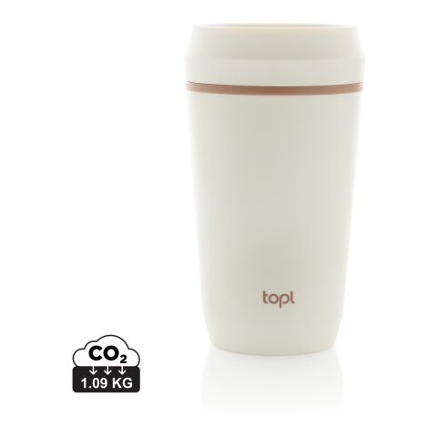 Vaso de plástico reciclado Topl To Go con tapa patentada 360