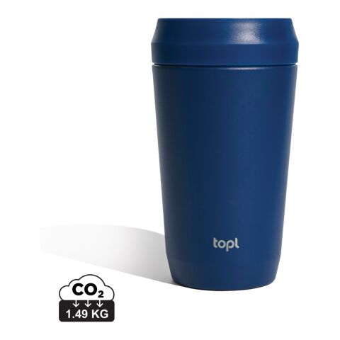 Taza Topl To Go de acero reciclado con tapa patentada 360 azul marino | sin montaje de publicidad | no disponible | no disponible