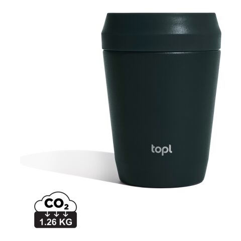 Taza Topl To Go de acero reciclado con tapa patentada 360 gris | sin montaje de publicidad | no disponible | no disponible