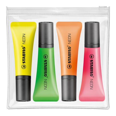 STABILO NEON Estuche de 4 rotuladores fluorescentes tampograf√≠a