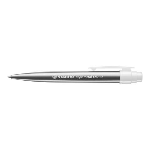 STABILO style metal bolígrafo plata/blanco | sin montaje de publicidad | serigrafía 1 color