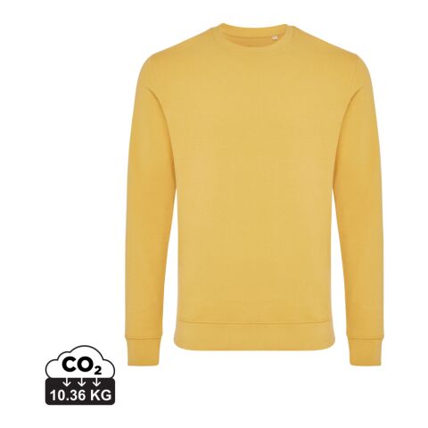 Suéter Zion cuello redondo algodón reciclado Iqoniq amarillo ocre | XXL | sin montaje de publicidad | no disponible | no disponible | no disponible