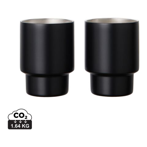 Set 2 tazas de acero inoxidable recicladas VINGA Nagano RCS negro | sin montaje de publicidad | no disponible | no disponible