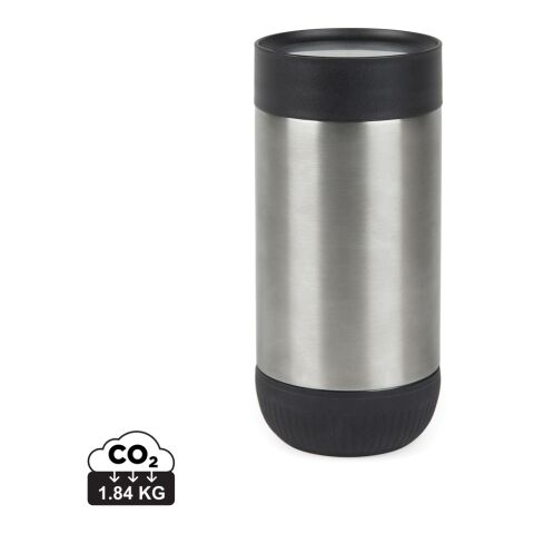 Taza push VINGA Erie RCS SS reciclada 350 ml plata-negro | sin montaje de publicidad | no disponible | no disponible
