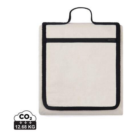Manta de picnic de lona reciclada VINGA Volonne AWARE™ blanquecino-negro | sin montaje de publicidad | no disponible | no disponible | no disponible