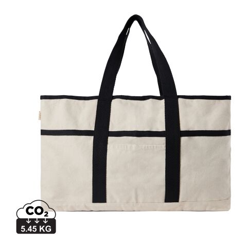 Bolsa de playa VINGA Volonne AWARE™ de lona reciclada blanquecino-negro | sin montaje de publicidad | no disponible | no disponible | no disponible