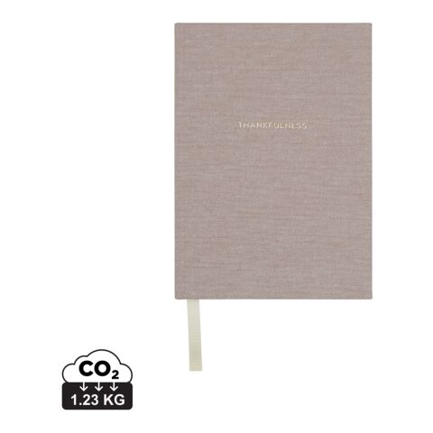 Diario de papel reciclado VINGA Thankfulness GRS beige | sin montaje de publicidad | no disponible | no disponible