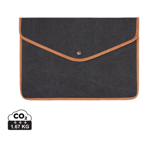 Funda para portátil 14&quot; de lona reciclada VINGA Bosler GRS negro | sin montaje de publicidad | no disponible | no disponible