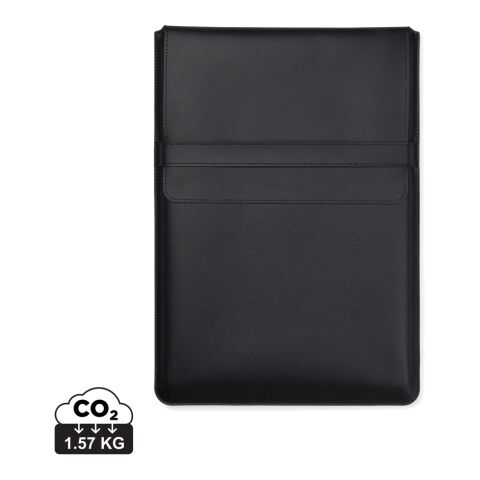 Funda para portátil de 16&quot; Timo PU RCS RPET negro | sin montaje de publicidad | no disponible | no disponible