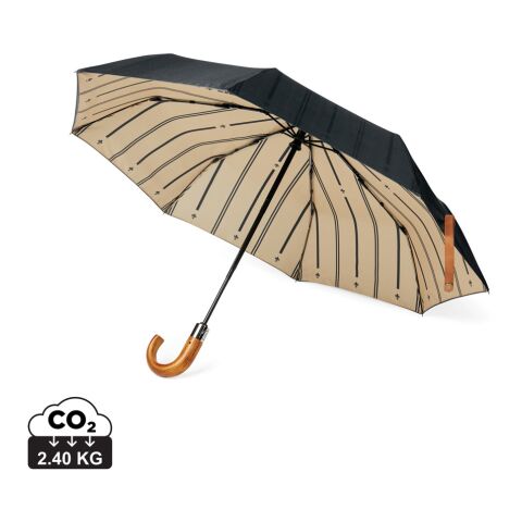 Paraguas plegable VINGA Bosler AWARE™ pet reciclado 21&quot; negro | sin montaje de publicidad | no disponible | no disponible