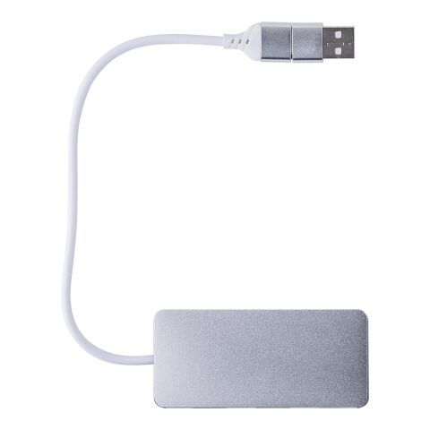 Hub USB de aluminio Layton plata | sin montaje de publicidad | no disponible | no disponible