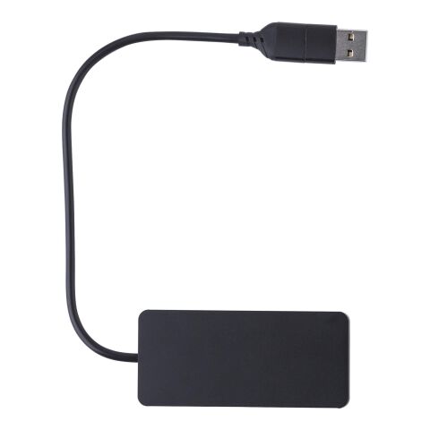 Hub USB de aluminio Layton negro | sin montaje de publicidad | no disponible | no disponible