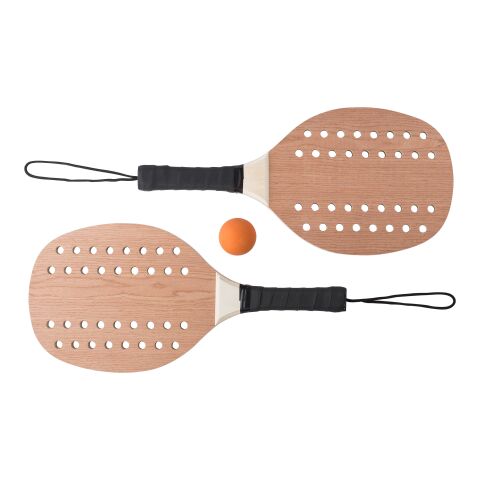 Set de palas de palisandro y pelota Sergio marrón | sin montaje de publicidad | no disponible | no disponible