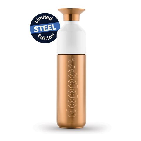 Dopper Steel 490 ML plata/blanco | Impresión De Pantalla 1 color | Anverso y reverso | 155 mm x 32 mm