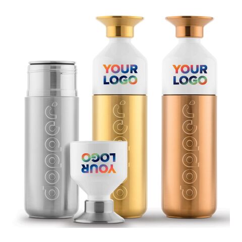 Dopper Steel 800 ml plata/blanco | Grabado | En un lado | 35 mm x 20 mm