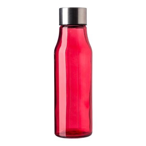 Botella de cristal y acero inox 'Andrei' rojo