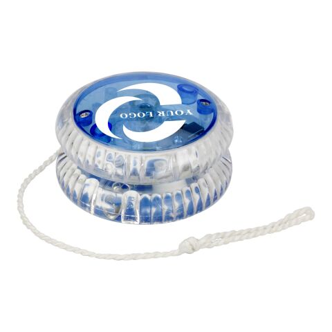 Yoyo transparente, con luz azul cobalto | sin montaje de publicidad | no disponible | no disponible
