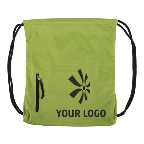 Mochila de seda pongee (190T) con cordones. negro | sin montaje de publicidad | no disponible | no disponible