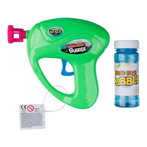 Pistola de plástico con juego de pompas verde claro | sin montaje de publicidad | no disponible | no disponible