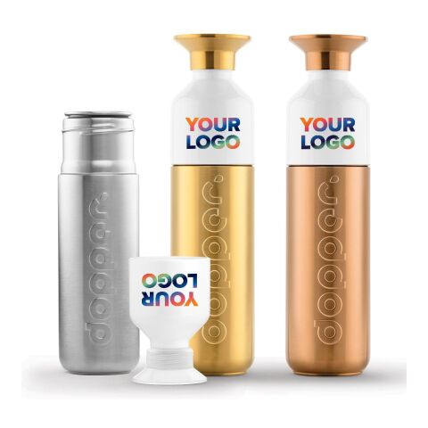 Dopper Steel 490 ML plata/blanco | Impresión De Pantalla 1 color | Anverso y reverso | 155 mm x 32 mm