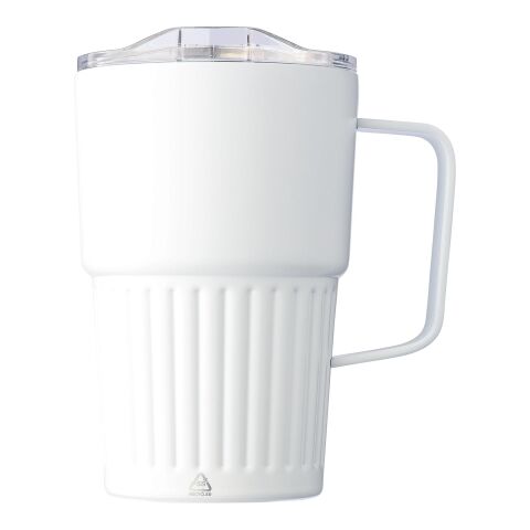 Taza termo de acero inox. reciclado (450 ml) Calo blanco | sin montaje de publicidad | no disponible | no disponible