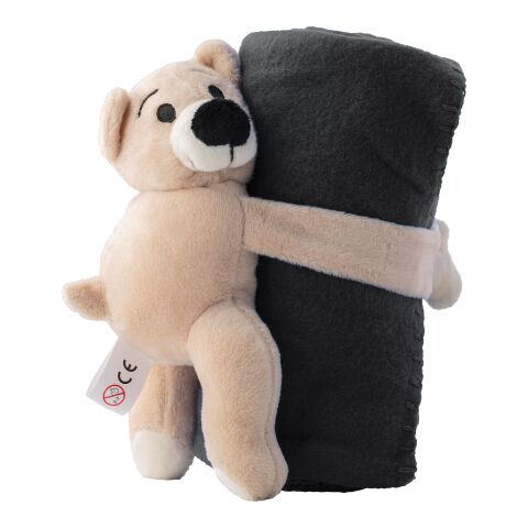 Oso de peluche con manta polar Owen negro | sin montaje de publicidad | no disponible | no disponible