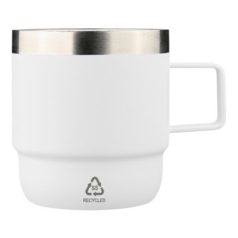Taza termo de acero inox. reciclado y cerámica Lilia blanco | sin montaje de publicidad | no disponible | no disponible