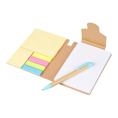 Cuaderno y bolígrafo Quillo | Cartón reciclado | A6 | Liso azul claro