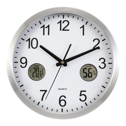Reloj de pared en plástico de 12 pulgadas plata | sin montaje de publicidad | no disponible | no disponible