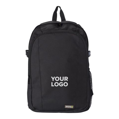 Mochila de poliéster (600D) con protección RFID. negro | sin montaje de publicidad | no disponible | no disponible