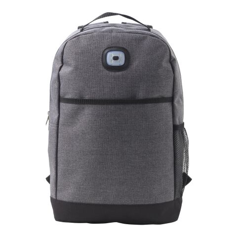 Mochila de poliéster (300D + 210D) con linterna gris | sin montaje de publicidad | no disponible | no disponible
