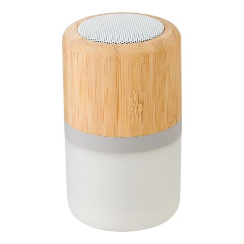 Altavoz inalámbrico de bambú con LED marrón claro | sin montaje de publicidad | no disponible | no disponible