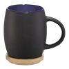 Taza de cerámica con base o tapa de madera "Hearth" Estándar | Negro intenso-Azul | sin montaje de publicidad | no disponible | no disponible