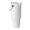 Vaso con aislamiento al vacío de cobre de acero inoxidable reciclado certificado RCS de 900 ml y con tapa de doble función "Bronx" Estándar | blanco | sin montaje de publicidad | no disponible | no disponible