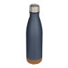 Botella de 500&nbsp;ml de acero inoxidable con aislamiento y doble pared con detalles de corcho "Cove" Estándar | azul | sin montaje de publicidad | no disponible | no disponible