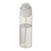 Botella de agua Theron de 700 ml de plástico reciclado RCS con tapa de doble función y pajita abatible blanco