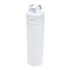 Botella de agua Theron de 800 ml de acero inoxidable de pared simple reciclado (RCS), con tapa de doble función y pajita abat blanco