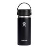 Vaso térmico de acero inoxidable Hydro Flask de boca ancha, 473 ml, con tapa Flex Sip™ Negro intenso