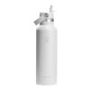 Botella de agua térmica de acero inoxidable Hydro Flask, boca estándar, 621 ml Blanco