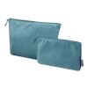 Set de neceseres de terciopelo reciclado con certificado GRS "Swift" Deep Sea Green